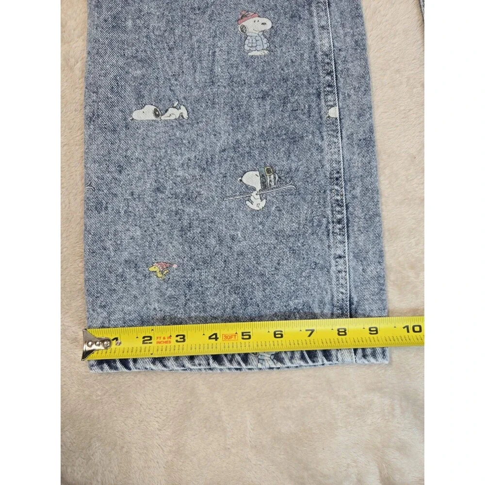 Justice Girls Peanuts Snoopy Wide Leg Acid Wash Jeans Light Blue Size 10